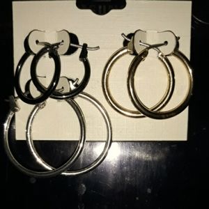 3 pairs of Napier hoop Earrings brand new!!